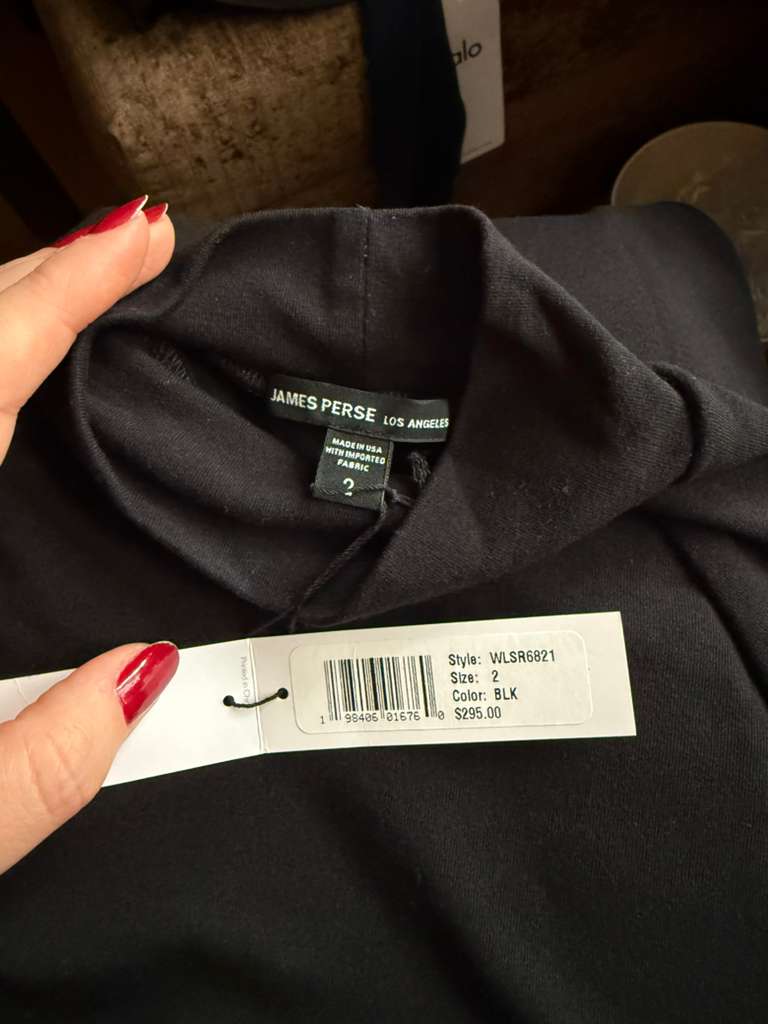 James Perse Siyah Balıkçı Yaka Üst