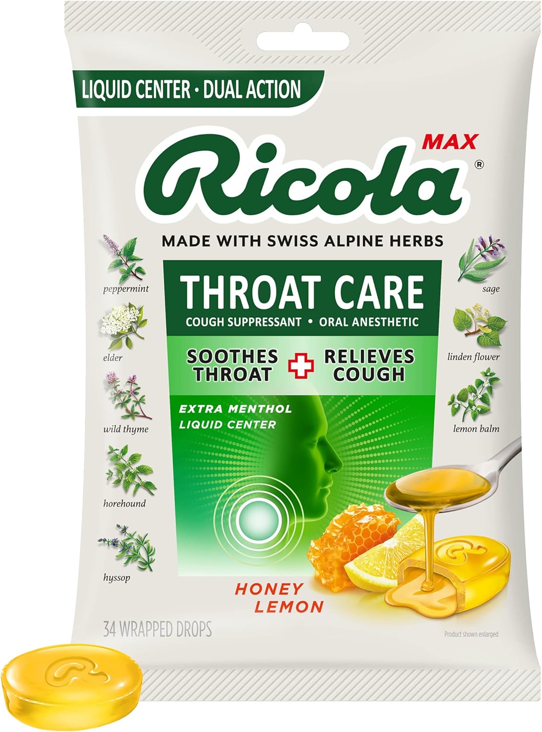 Ricola Max Boğaz Bakımı Pastili - Honey Lemon