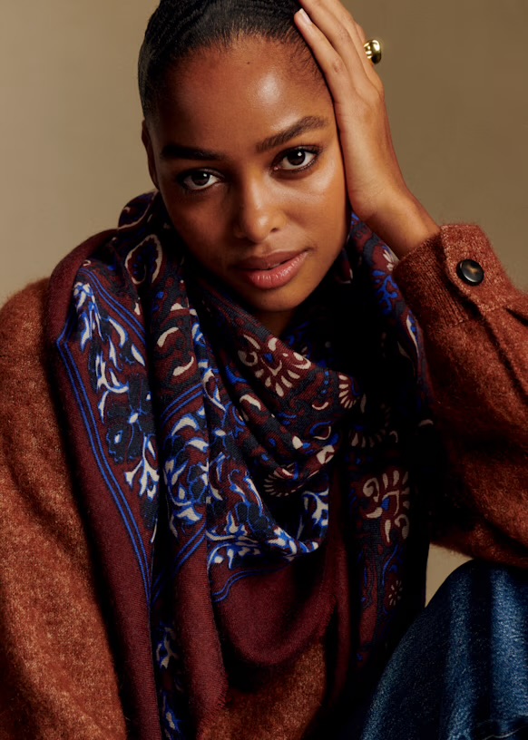 Sezane Kalissa Bordo Yün Şal